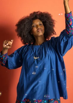 Gudrun Sjödén Blus i bomull/siden