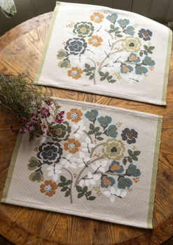 Gudrun Sjödén Bordstablett "Wild rose" i ekologisk bomull