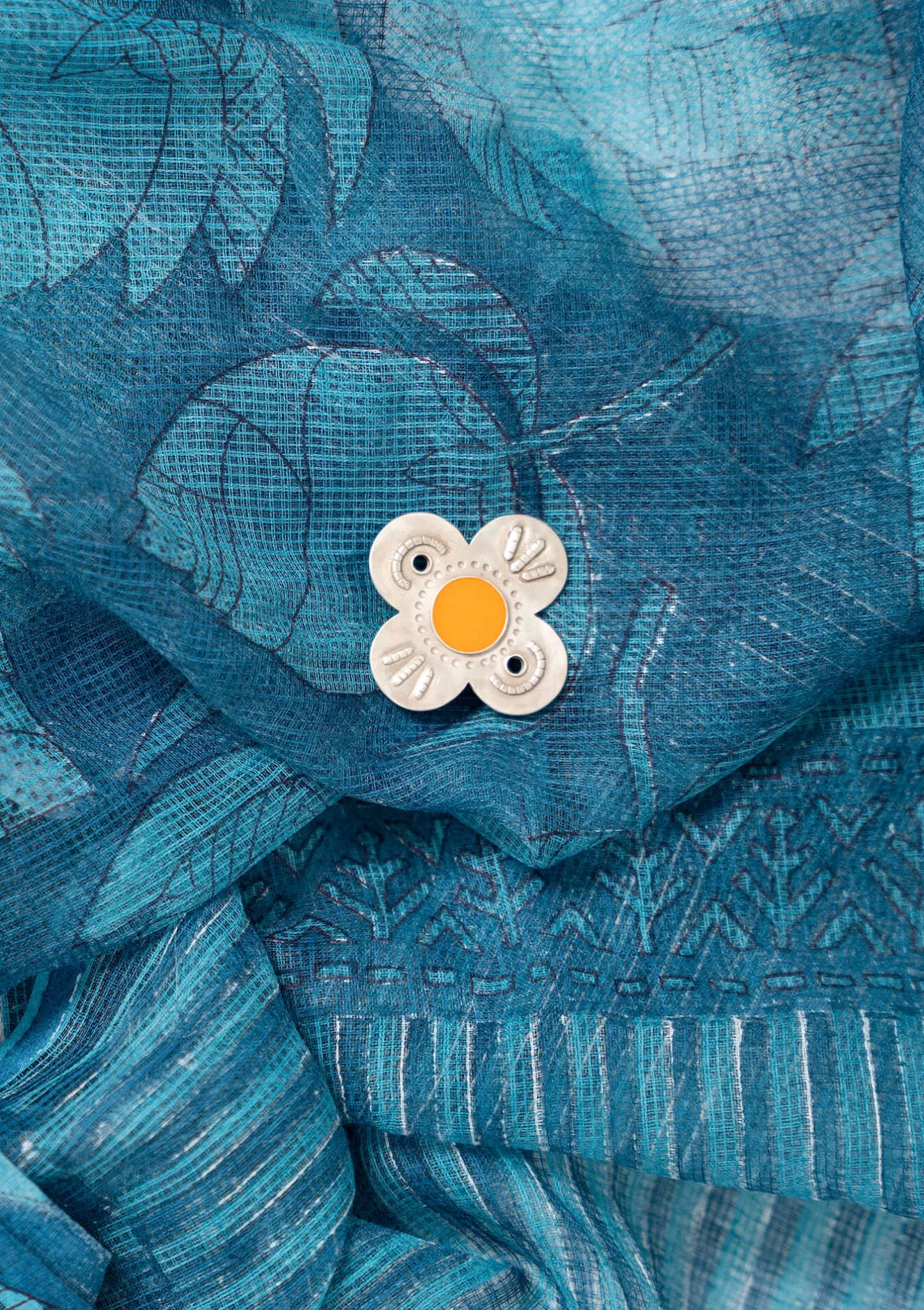 Gudrun Sjödén Brosch "Flower" i