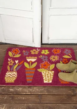 Gudrun Sjödén Dörrmatta "Flower pots" i kokosfiber