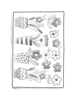 Gudrun Sjödén Dörrmatta "Flower pots" i kokosfiber