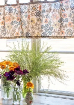 Gudrun Sjödén Gardinkappa "Wild rose" i lin/bomull