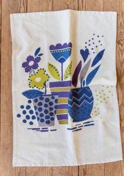 Gudrun Sjödén Kökshandduk "Flower pots" i ekologisk bomull