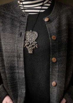 Gudrun Sjödén Långkofta "Eckerö" i effektfärgad ull