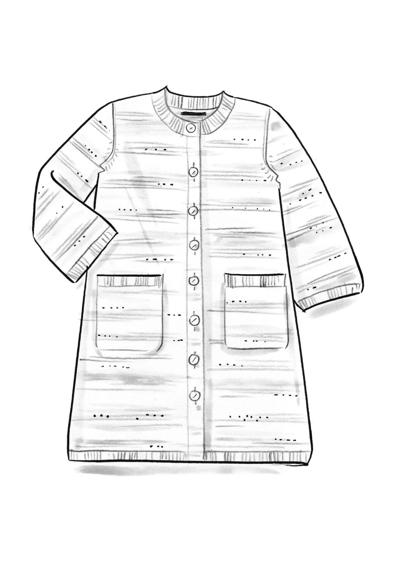 Gudrun Sjödén Långkofta "Eckerö" i effektfärgad ull