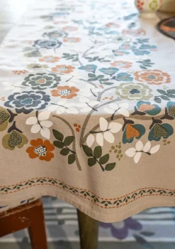 Gudrun Sjödén Löpare "Wild rose" i lin/bomull