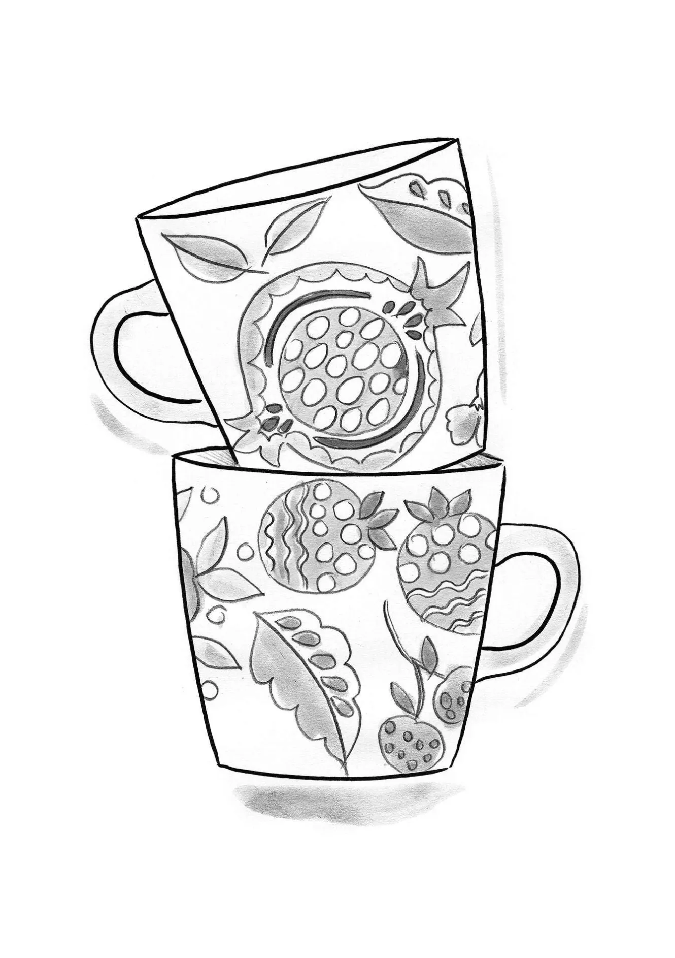 Gudrun Sjödén Mugg "Fruits" i keramik