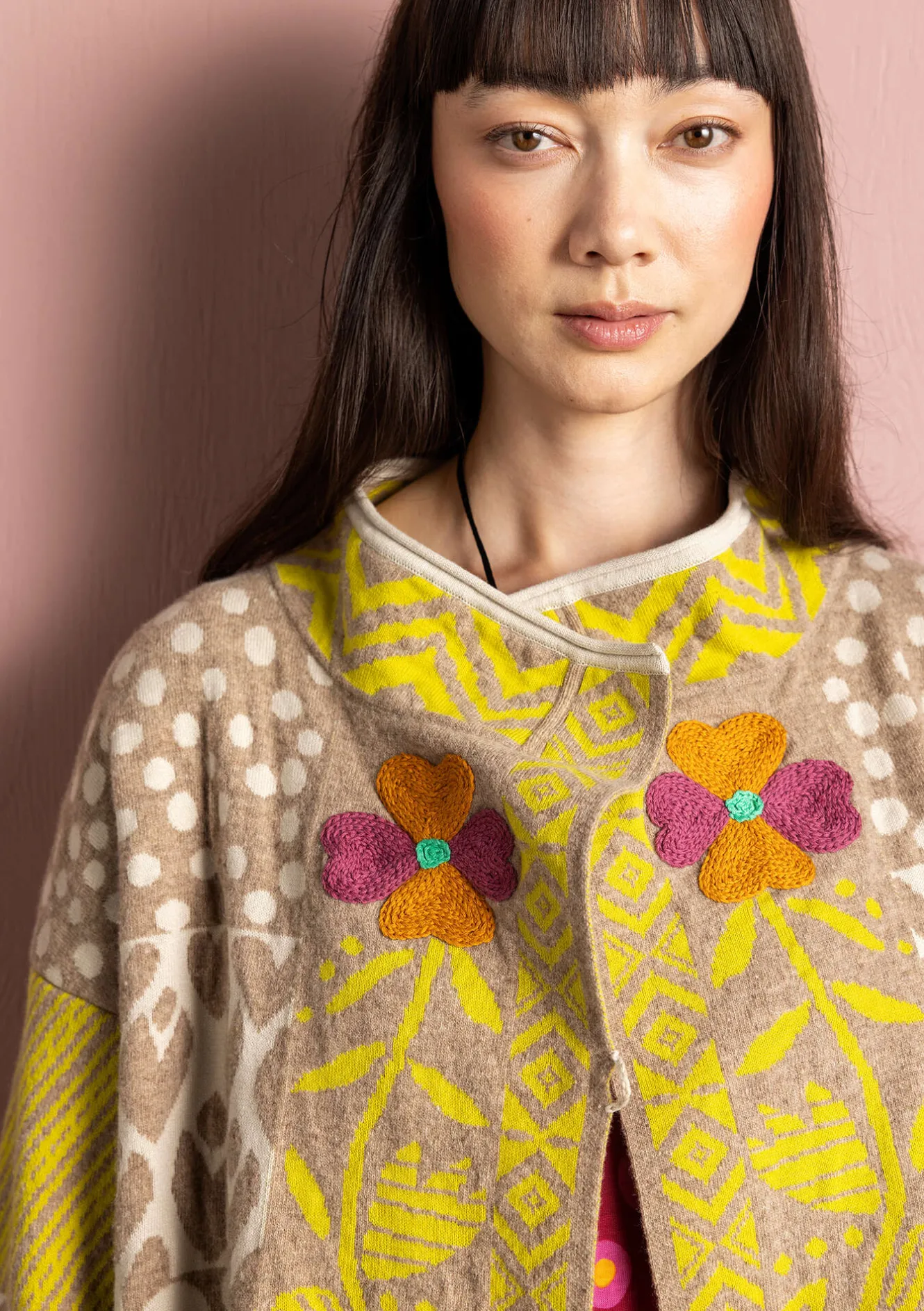 Gudrun Sjödén Omlottkofta "Viktoria" i lammull/bomull