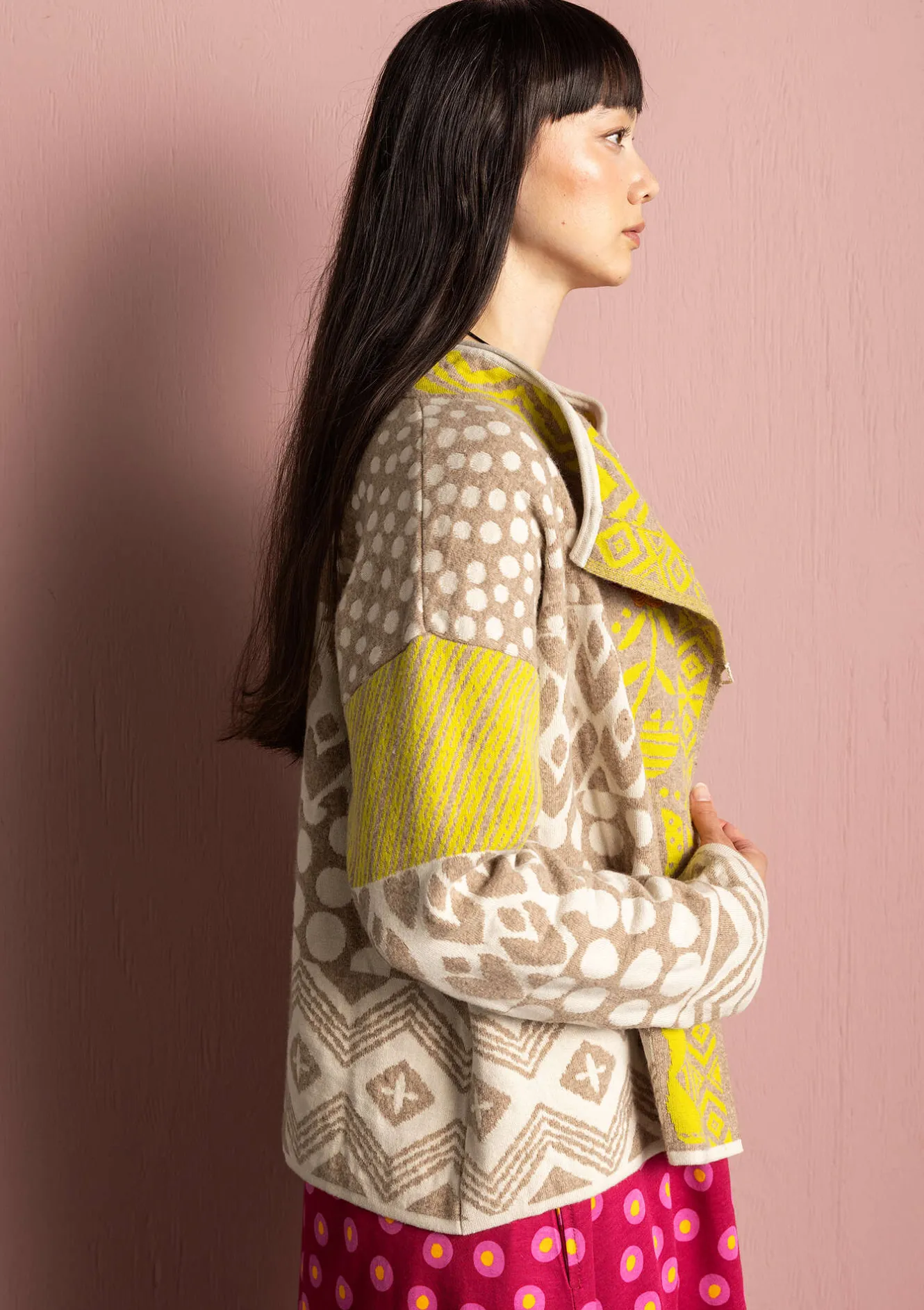 Gudrun Sjödén Omlottkofta "Viktoria" i lammull/bomull