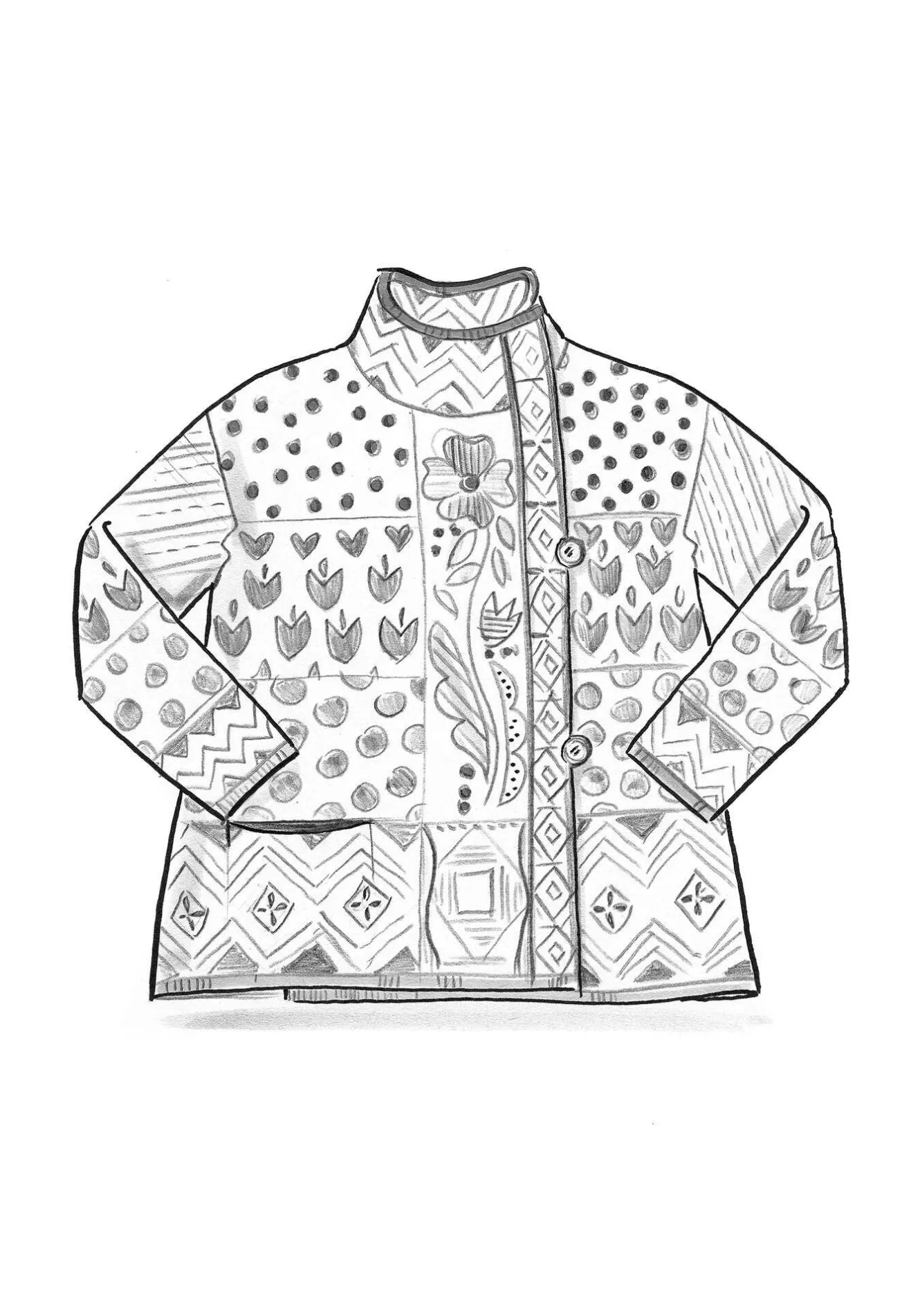 Gudrun Sjödén Omlottkofta "Viktoria" i lammull/bomull