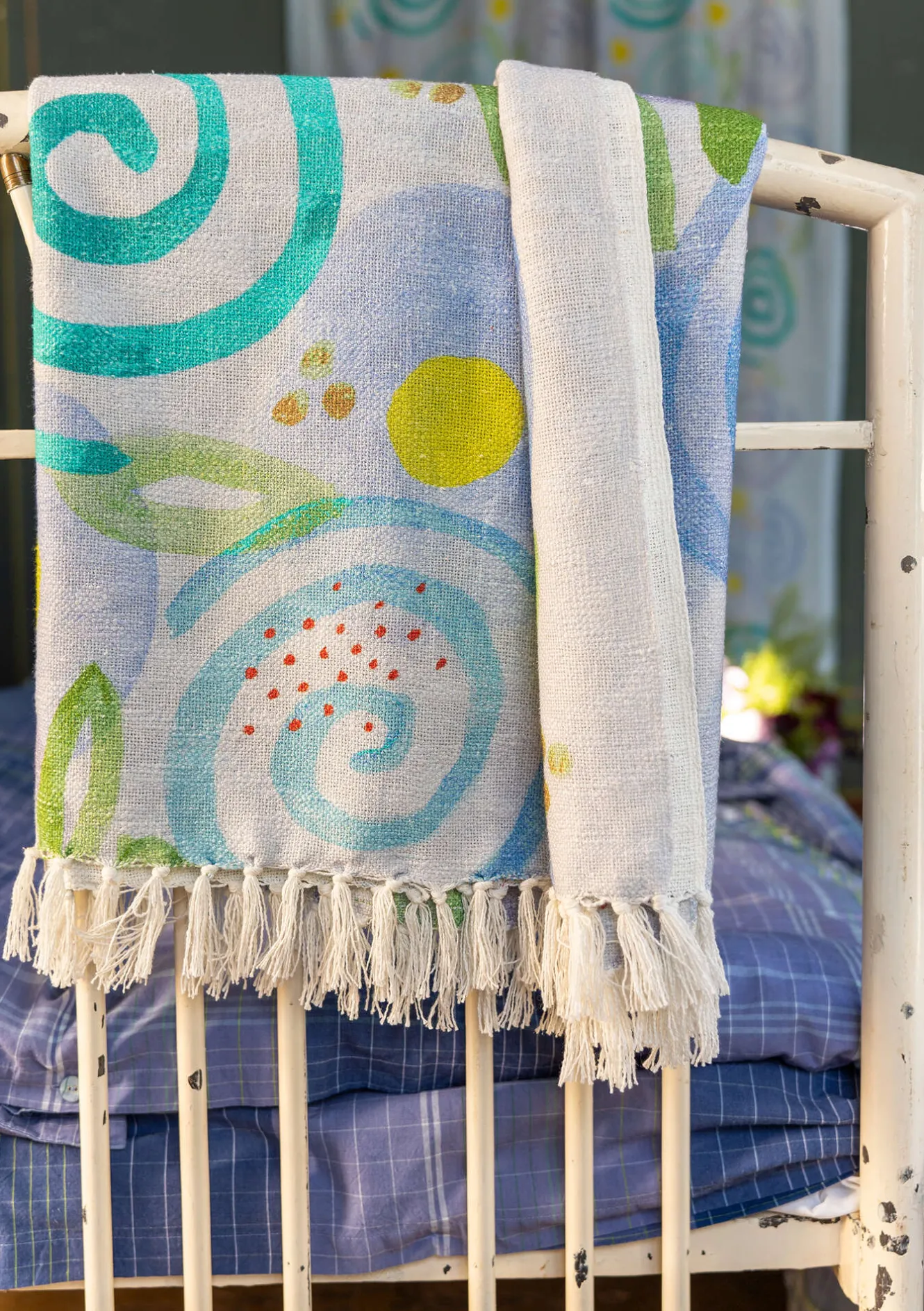 Gudrun Sjödén Pläd "Cumulus" i ekologisk bomull