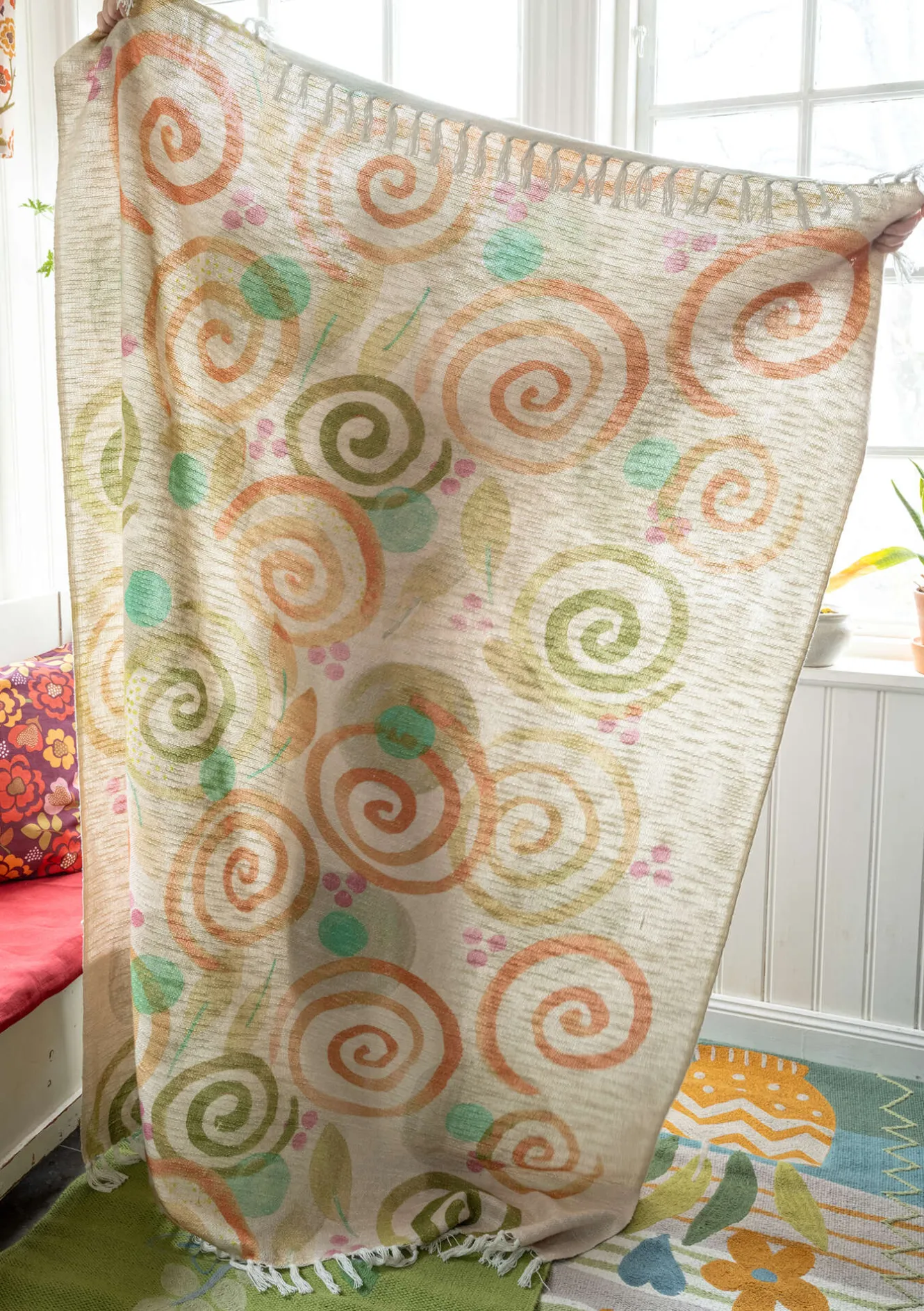 Gudrun Sjödén Pläd "Cumulus" i ekologisk bomull