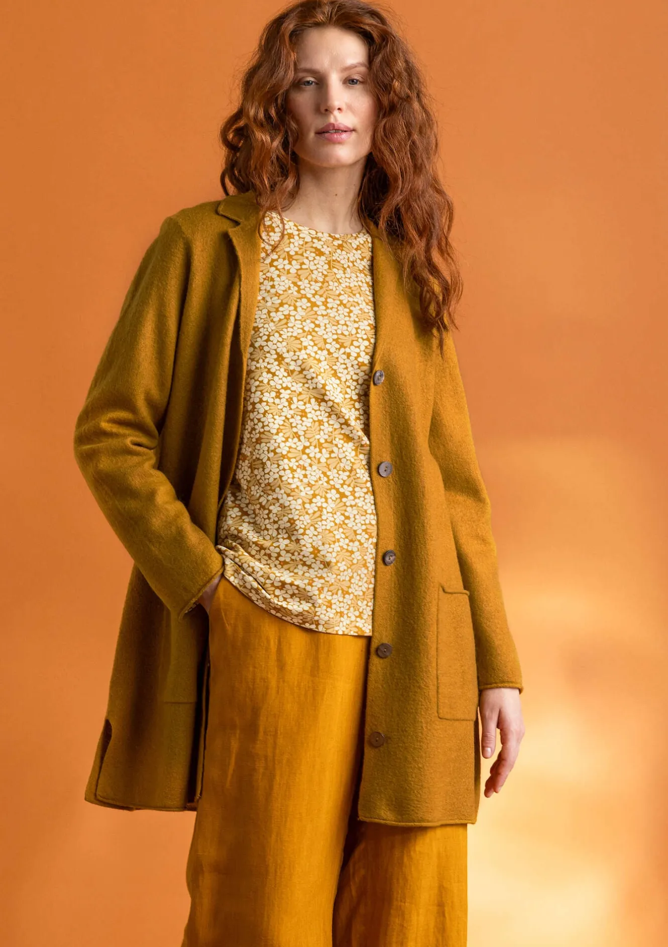 Gudrun Sjödén Stickad kavaj i filtad ekologisk ull