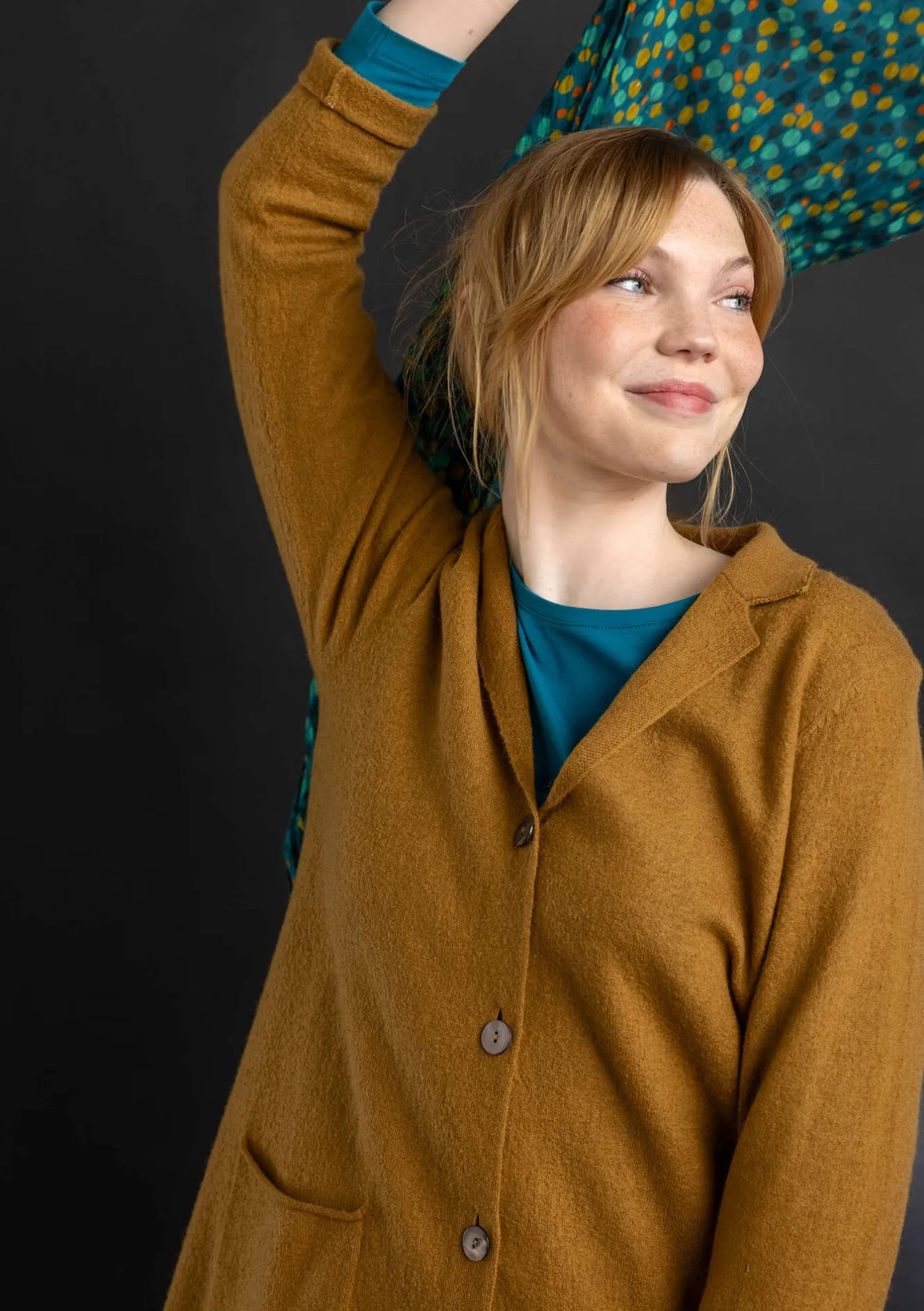 Gudrun Sjödén Stickad kavaj i filtad ekologisk ull