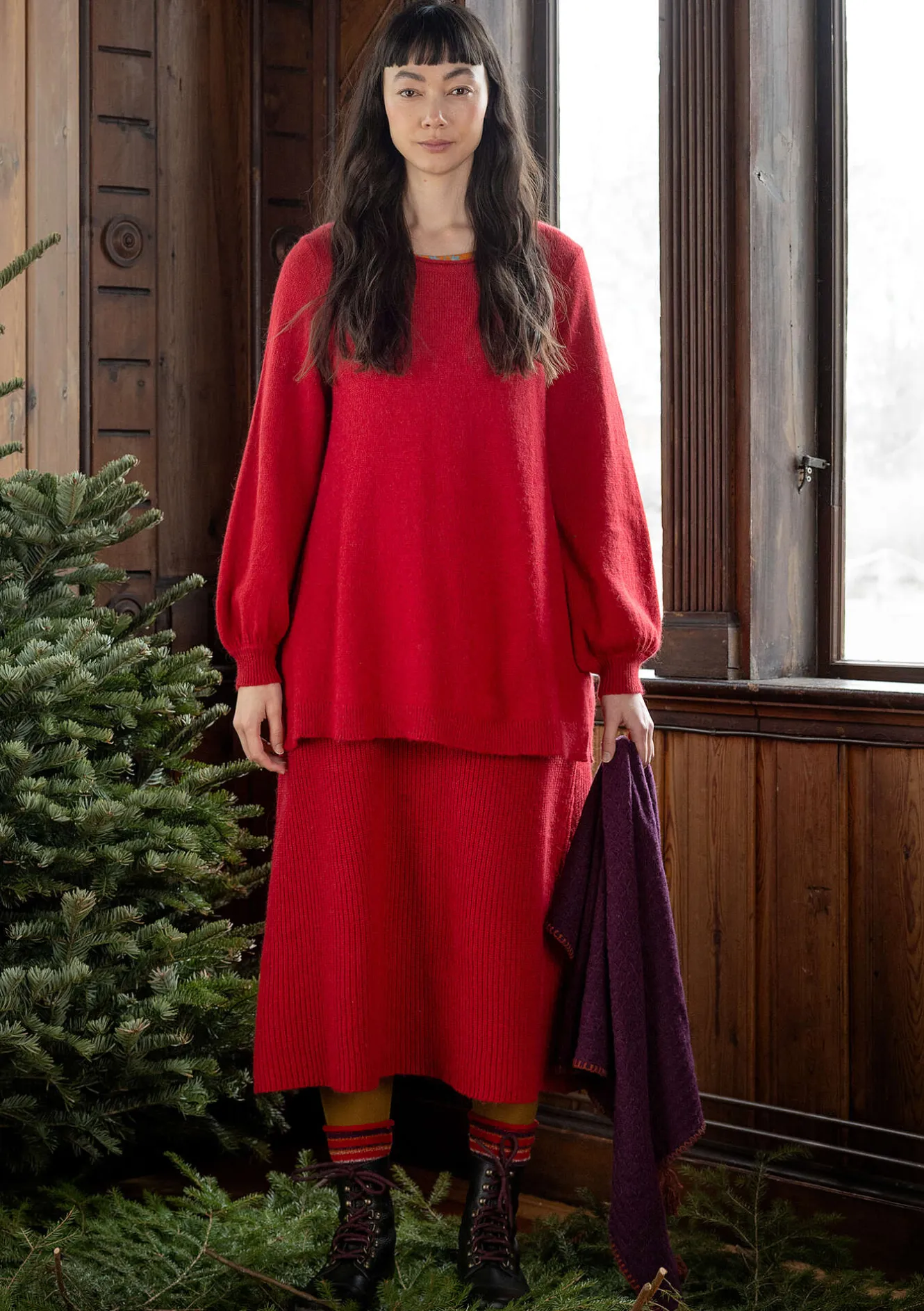 Gudrun Sjödén Stickad kjol "Vinternatt" i alpackamix