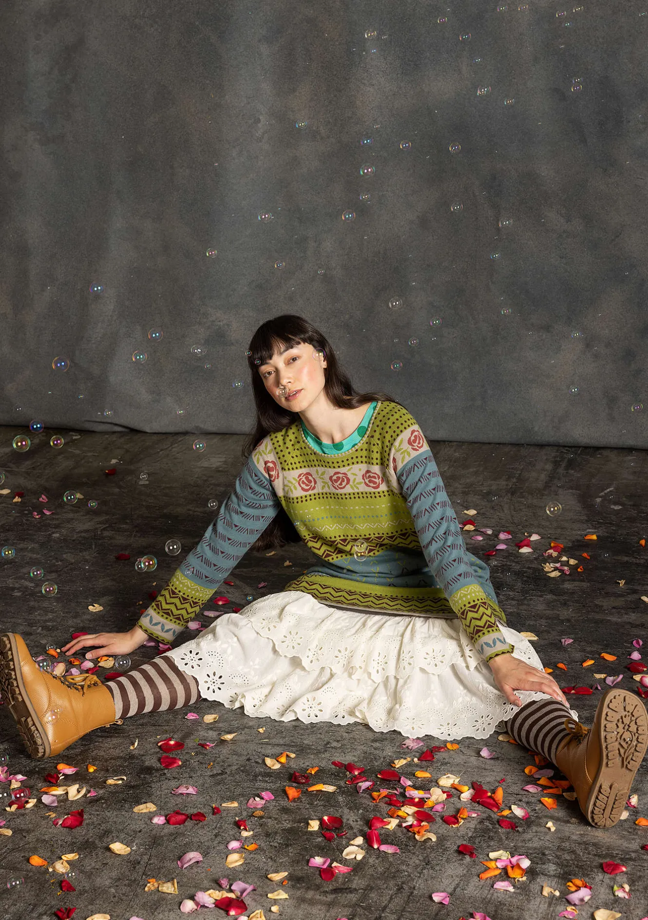 Gudrun Sjödén Stickad klänning "Kajsa" i ekologisk/återvunnen bomull