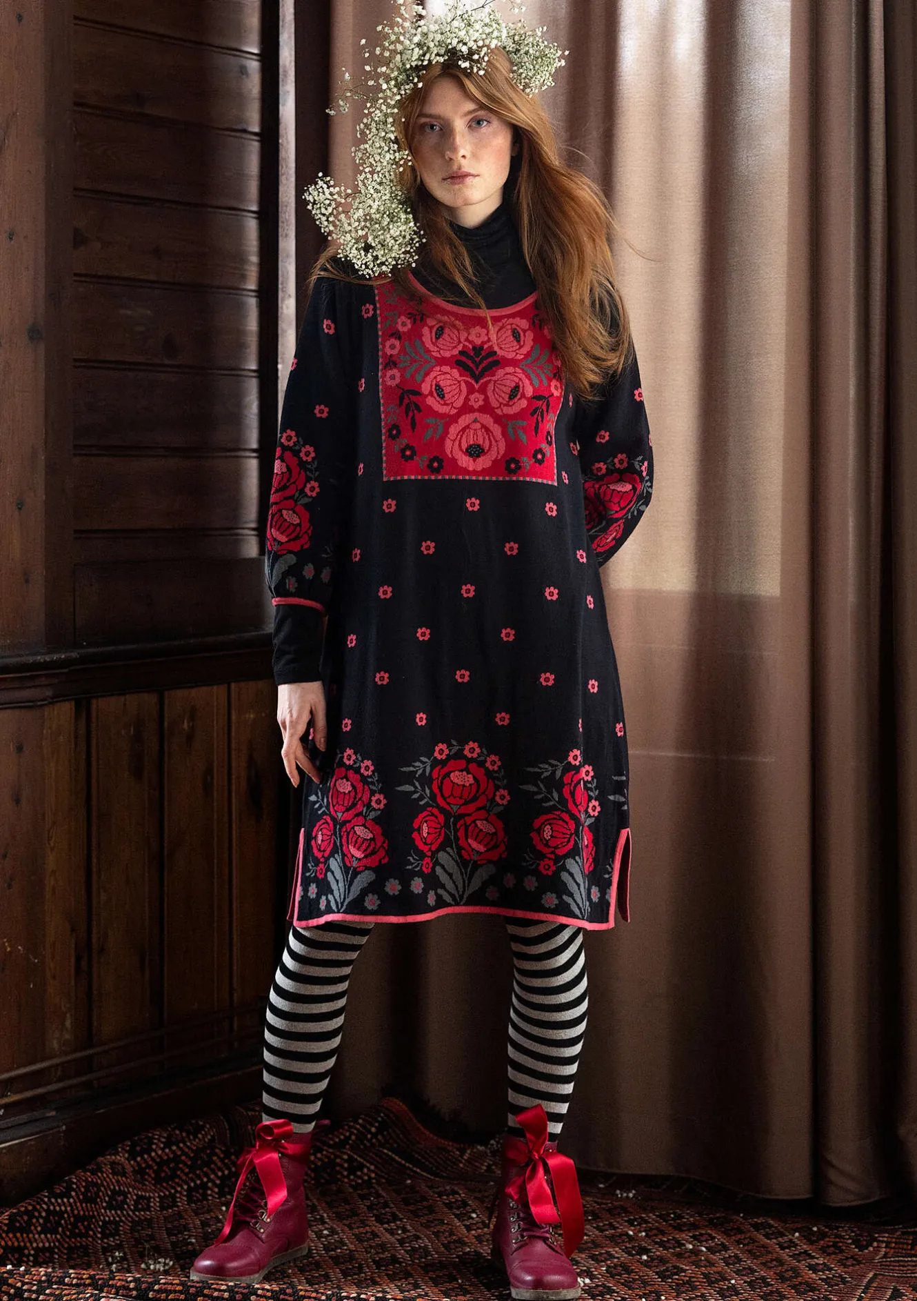 Gudrun Sjödén Stickad klänning "Stine" i ekologisk/återvunnen bomull