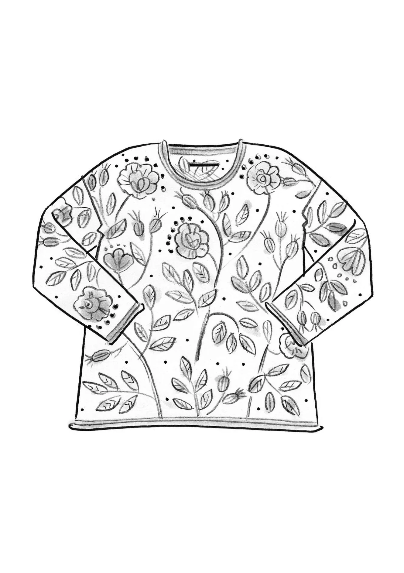 Gudrun Sjödén Stickad tröja "Nyponros" i ekologisk/återvunnen bomull