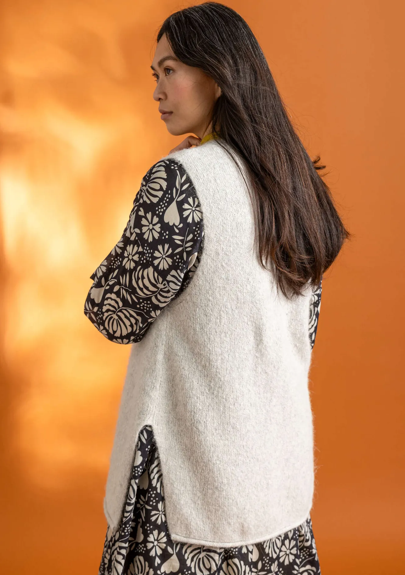 Gudrun Sjödén Stickad väst i alpackamix