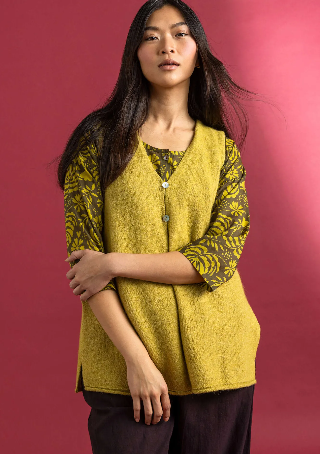 Gudrun Sjödén Stickad väst i alpackamix