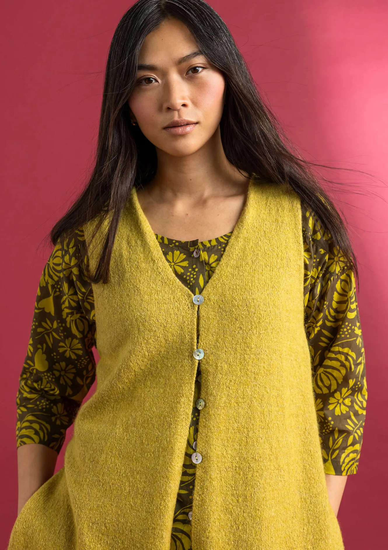 Gudrun Sjödén Stickad väst i alpackamix