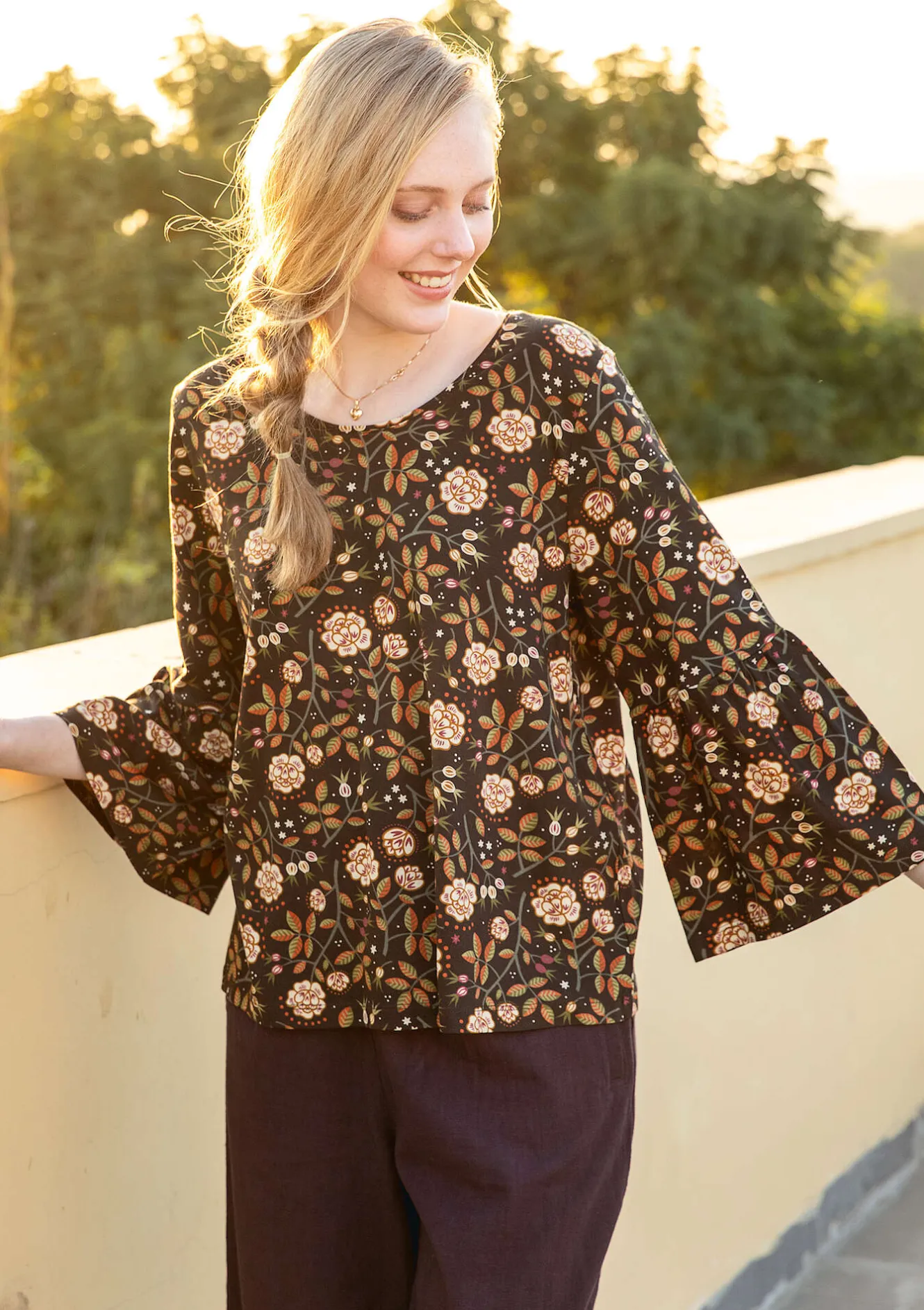 Gudrun Sjödén Top "Nyponros" i ekologisk bomull/modal