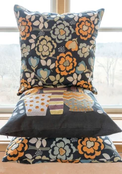 Gudrun Sjödén Tryckt kuddfodral "Wild rose" i lin/bomull