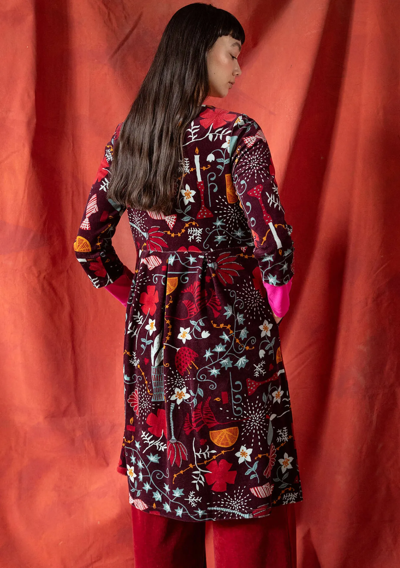 Gudrun Sjödén Velourklänning "Fyrverkeri" i ekologisk bomull/återvunnen polyester