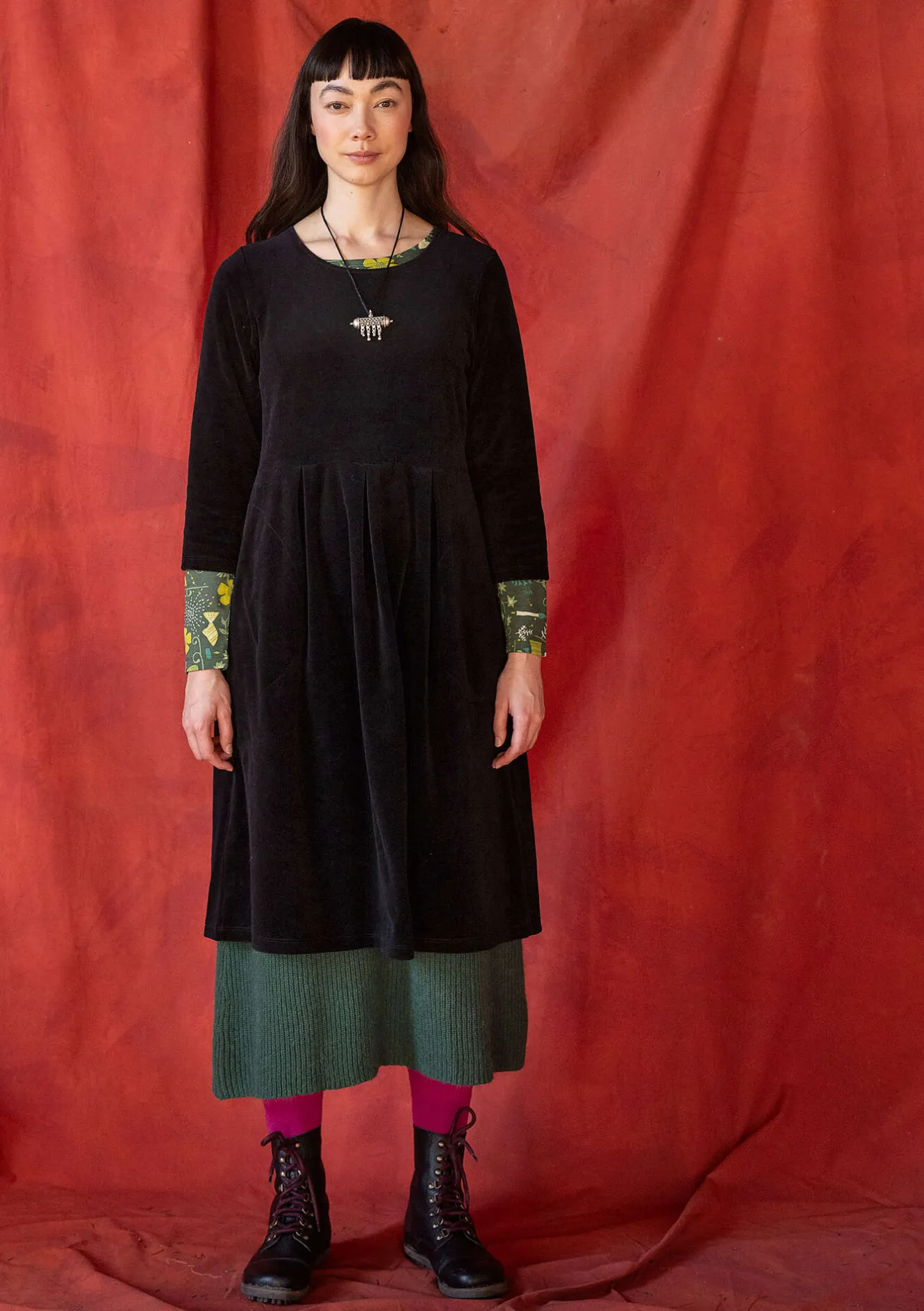 Gudrun Sjödén Velourklänning "Fyrverkeri" i ekologisk bomull/återvunnen polyester