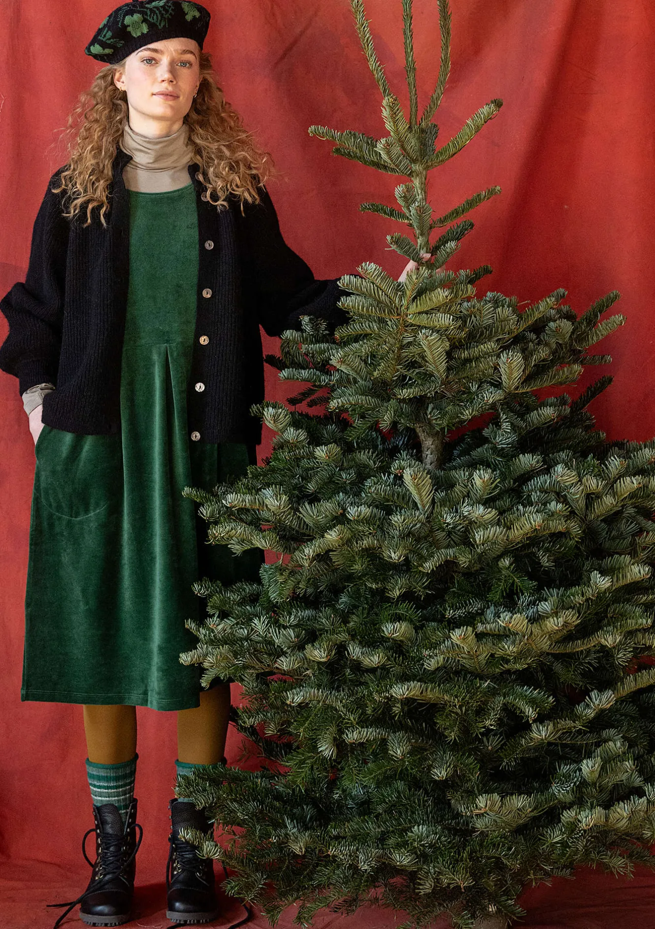 Gudrun Sjödén Velourklänning "Fyrverkeri" i ekologisk bomull/återvunnen polyester