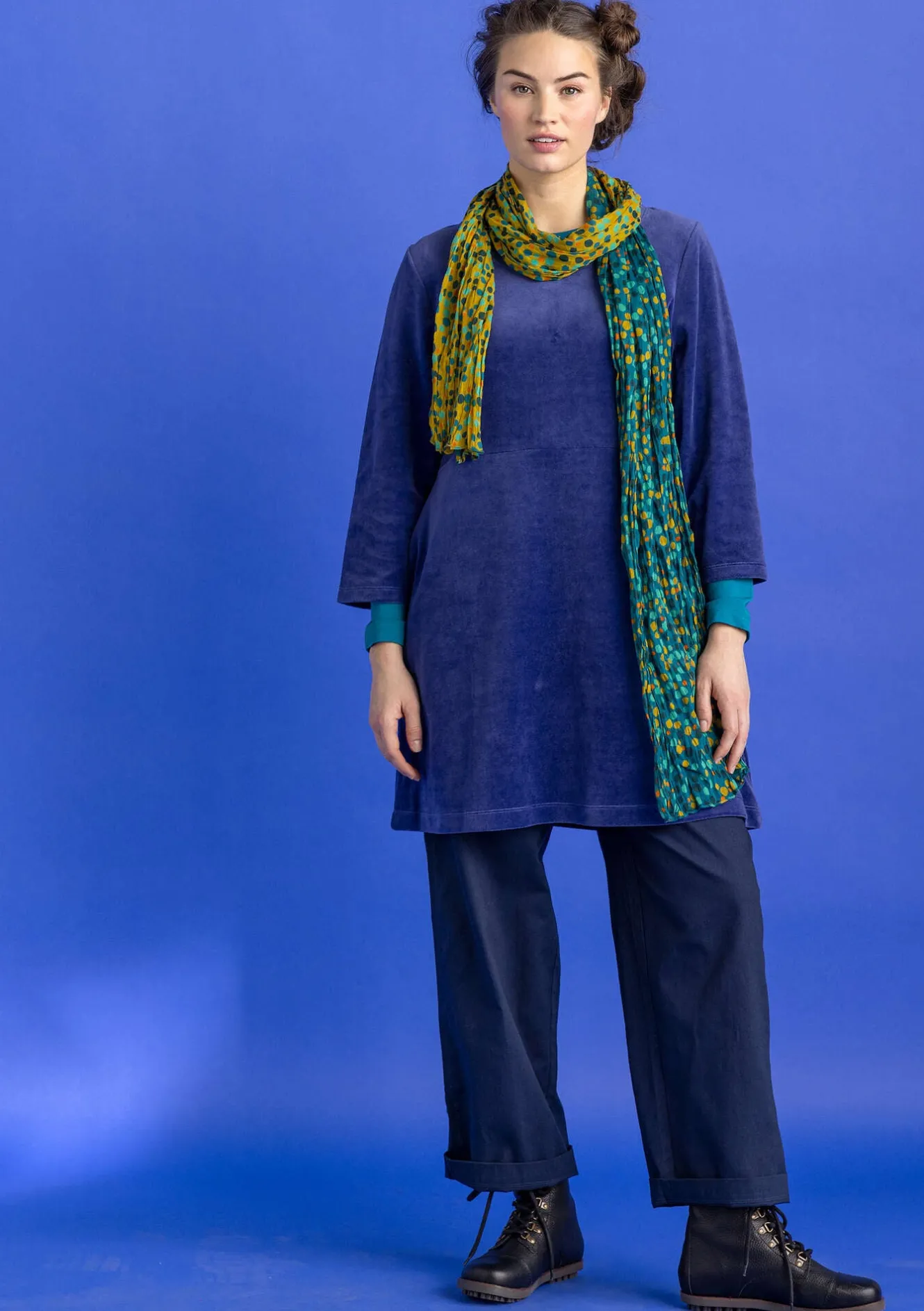 Gudrun Sjödén Velourtunika i ekologisk bomull/återvunnen polyester