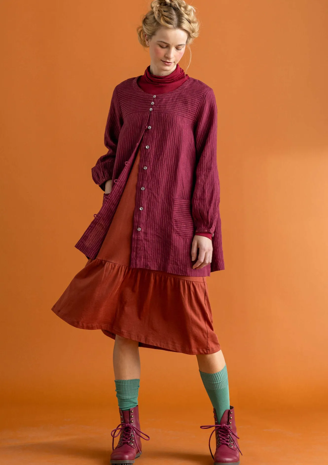 Gudrun Sjödén Vävd artistblus ”Asta” i lin