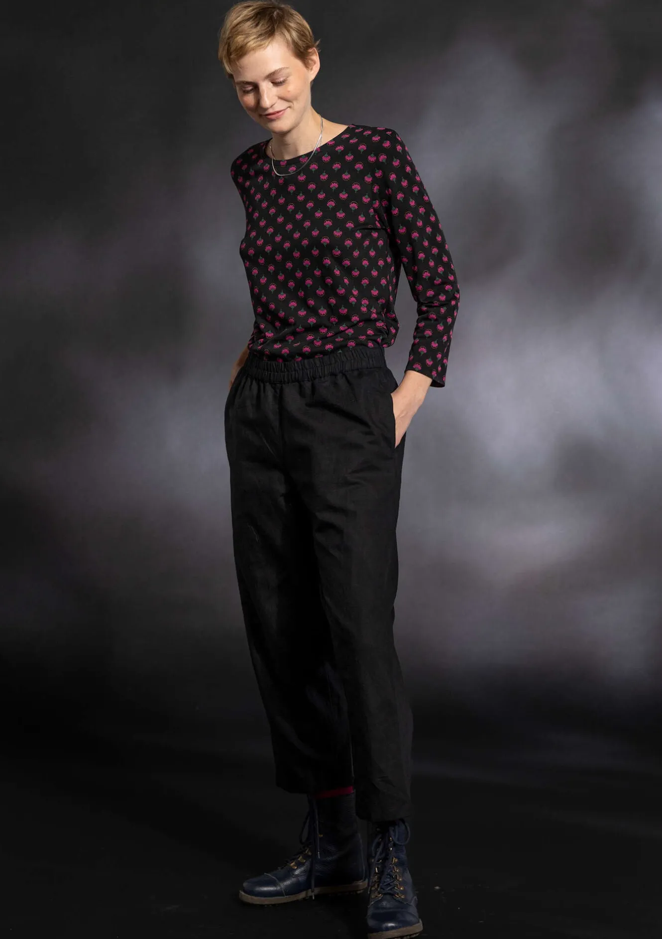 Gudrun Sjödén Vävd byxa i ekologisk bomull/lin