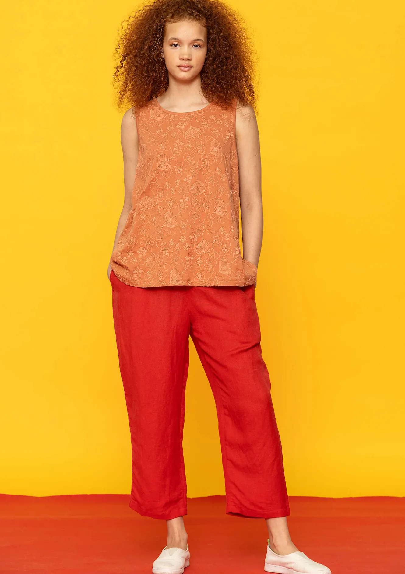 Gudrun Sjödén Vävd byxa "Margit" i lin/modal