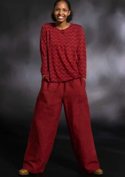 Gudrun Sjödén Vävd byxa "Woodland" i ekologisk bomull/lin