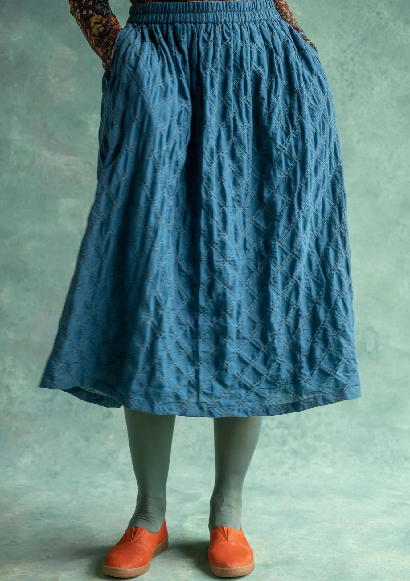 Gudrun Sjödén Vävd kjol "Helga" i ekologisk bomull