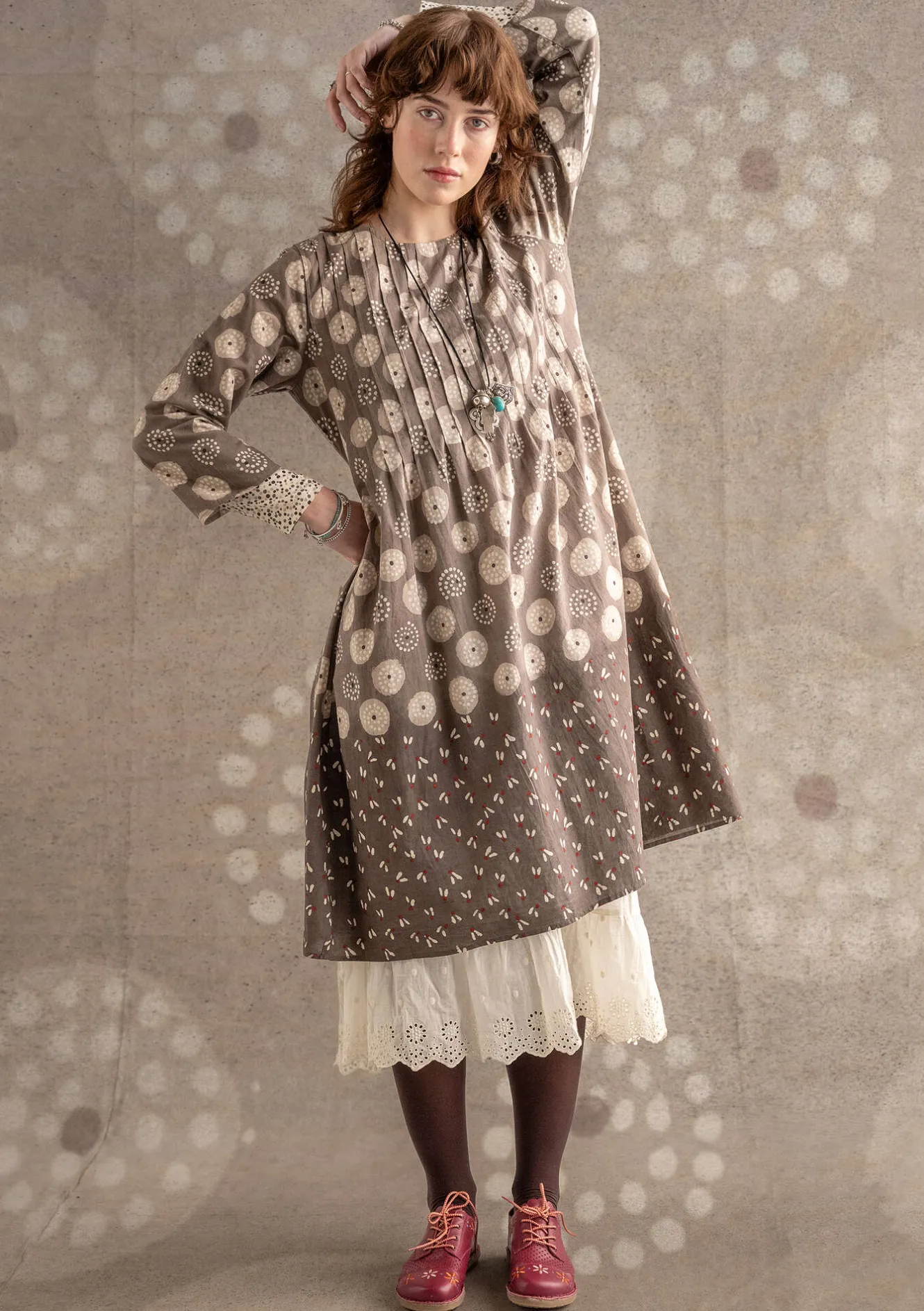 Gudrun Sjödén Vävd klänning "Clay" i ekologisk bomull