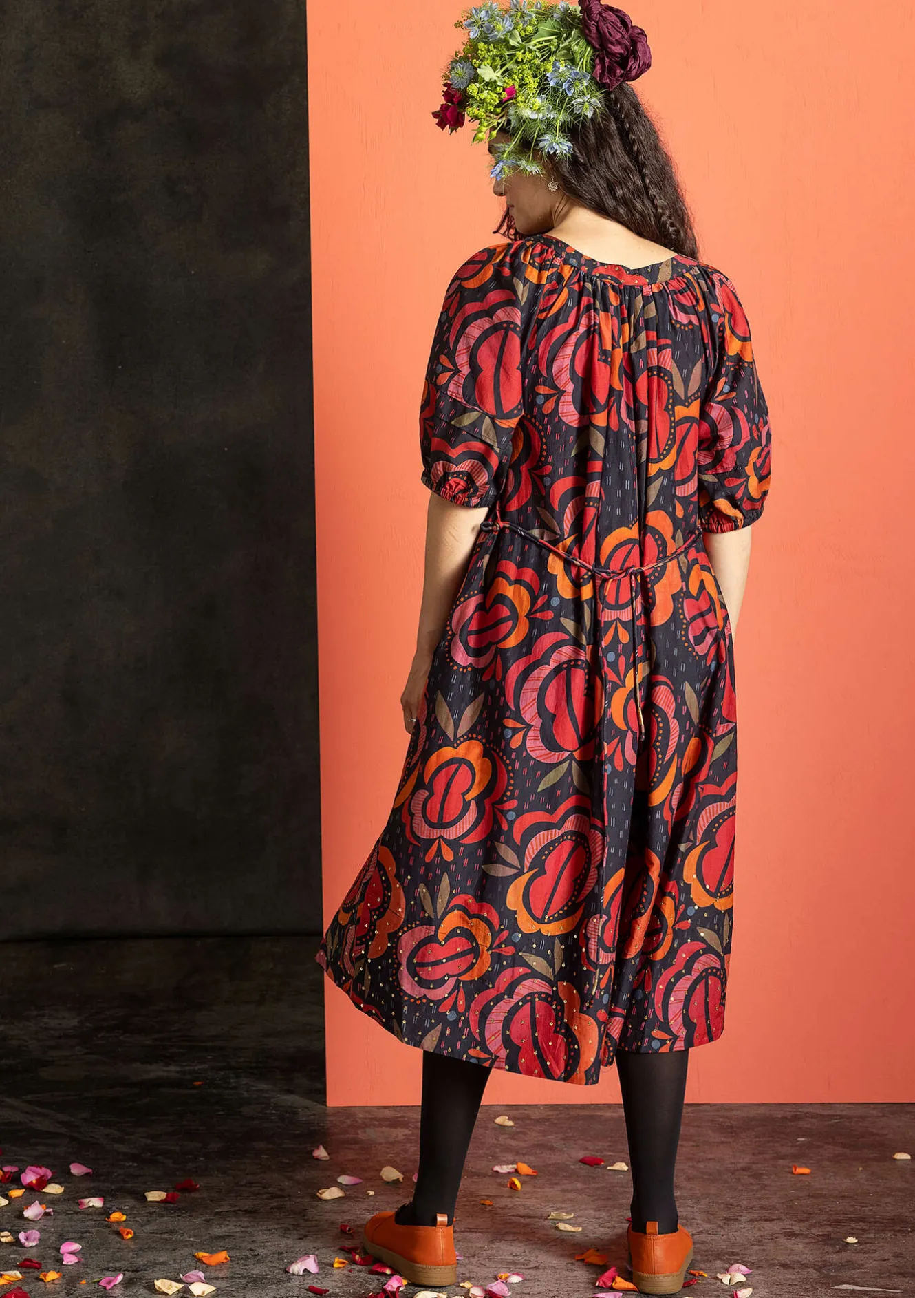 Gudrun Sjödén Vävd klänning "Great Rose" i ekologisk bomull/siden