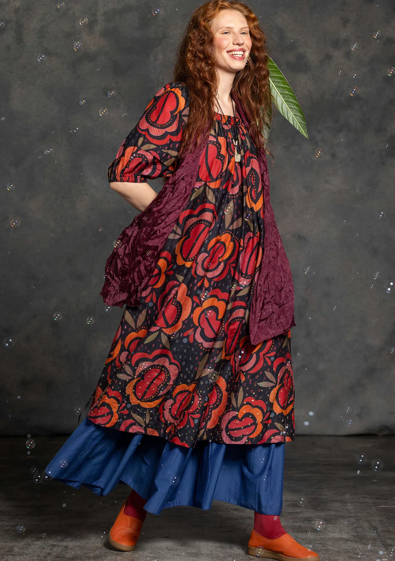 Gudrun Sjödén Vävd klänning "Great Rose" i ekologisk bomull/siden