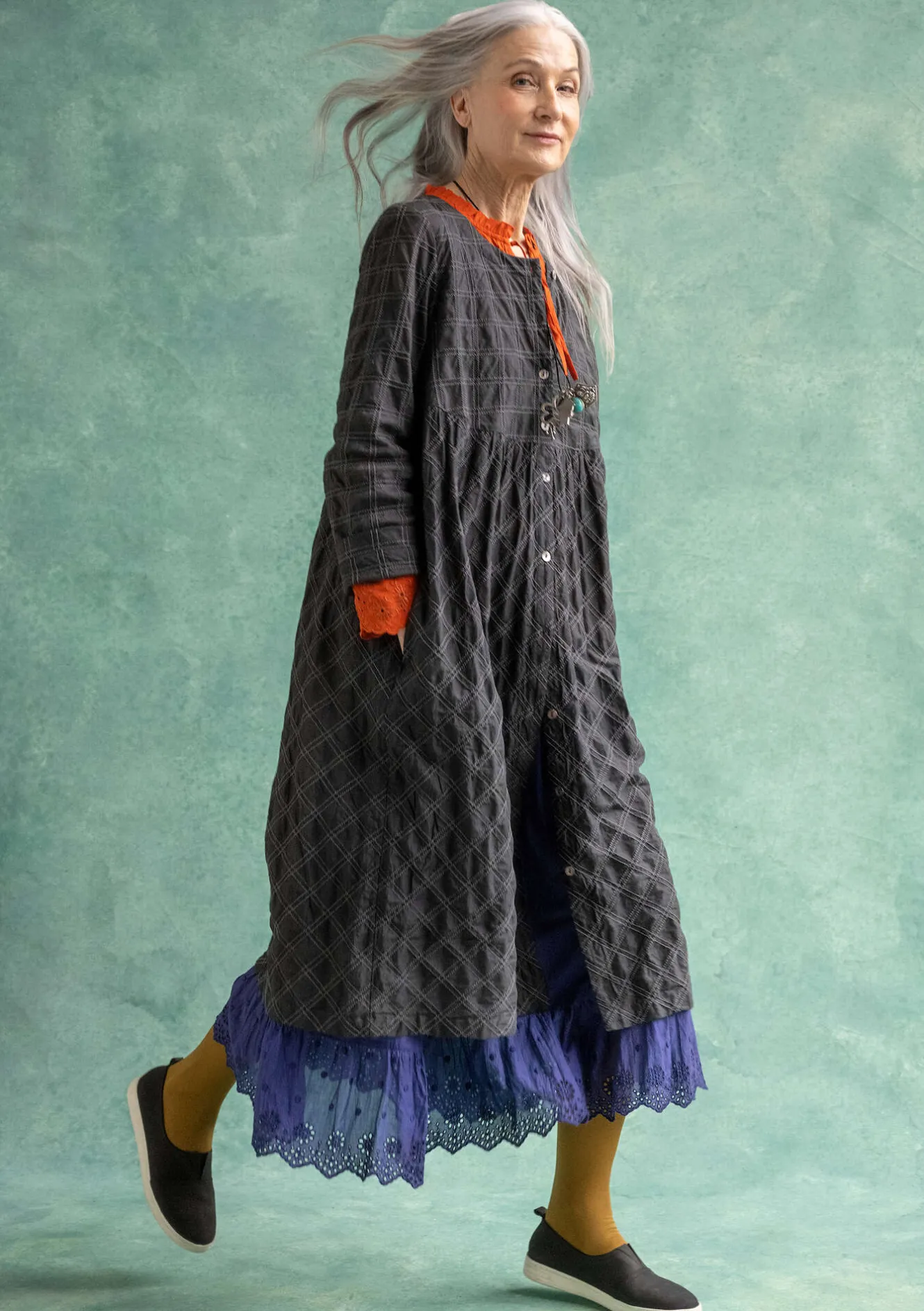 Gudrun Sjödén Vävd klänning "Helga" i ekologisk bomull