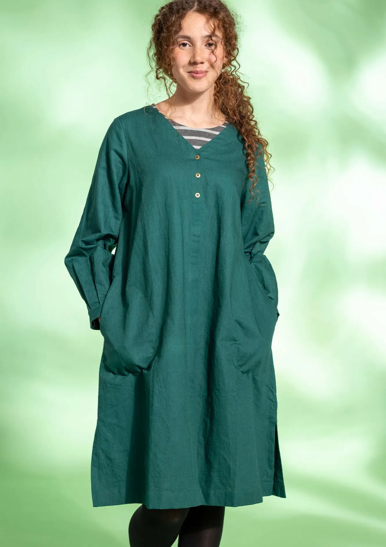 Gudrun Sjödén Vävd klänning i ekologisk bomull/lin