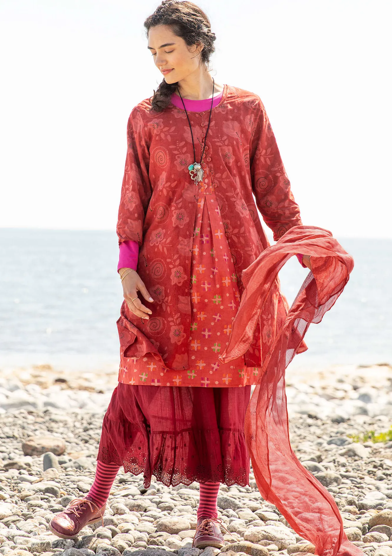 Gudrun Sjödén Vävd klänning "Kamala" i ekologisk bomull