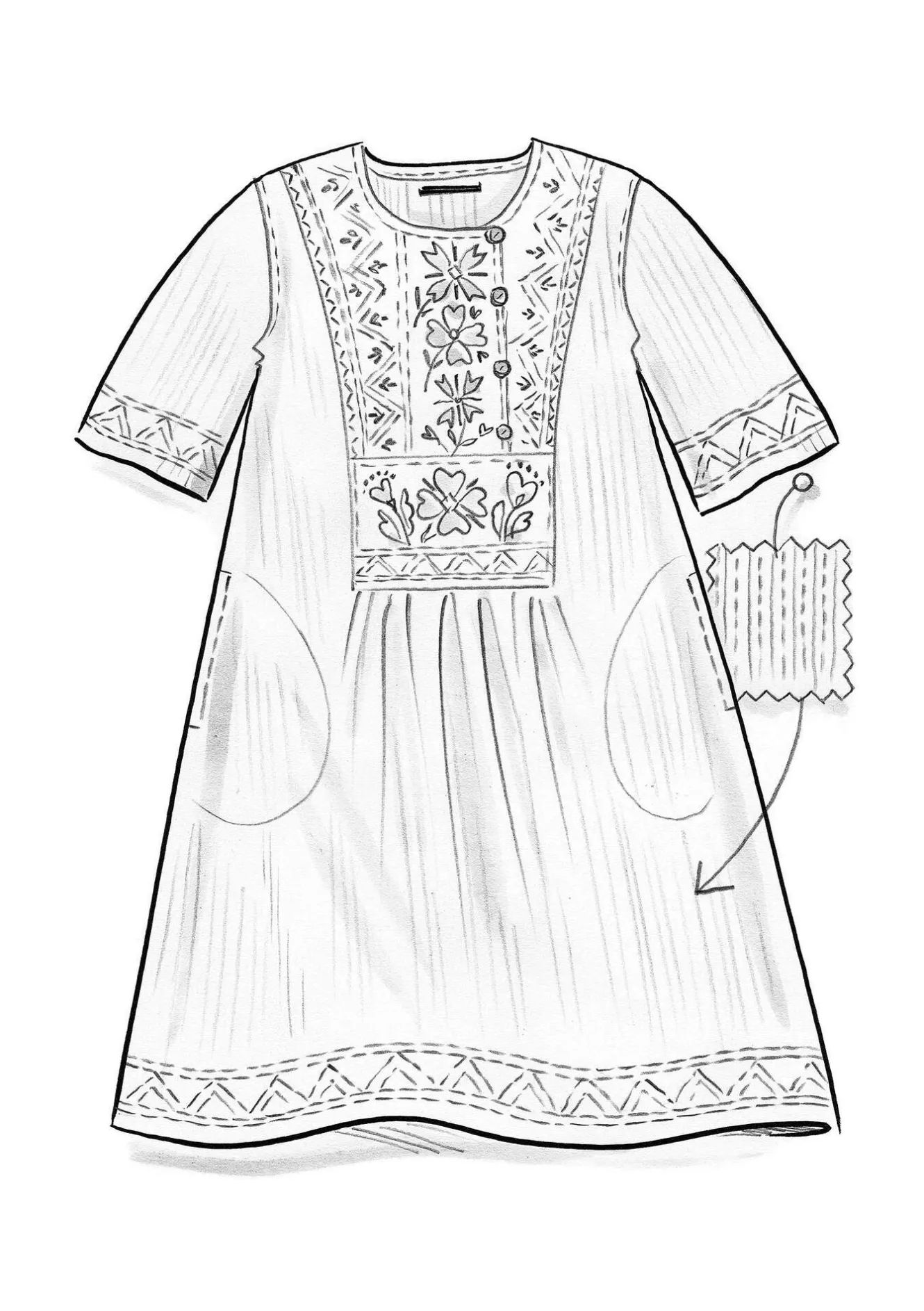 Gudrun Sjödén Vävd klänning "Wanja" i ekologisk bomull