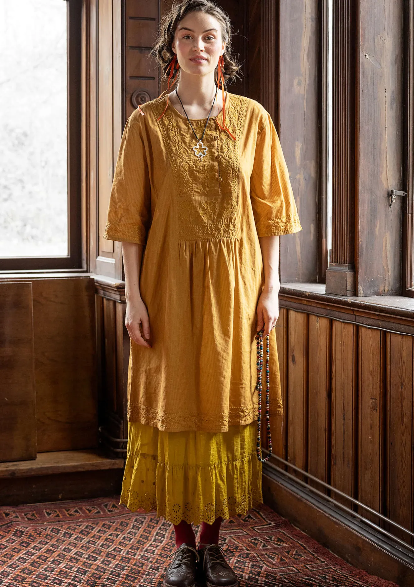 Gudrun Sjödén Vävd klänning "Wanja" i ekologisk bomull