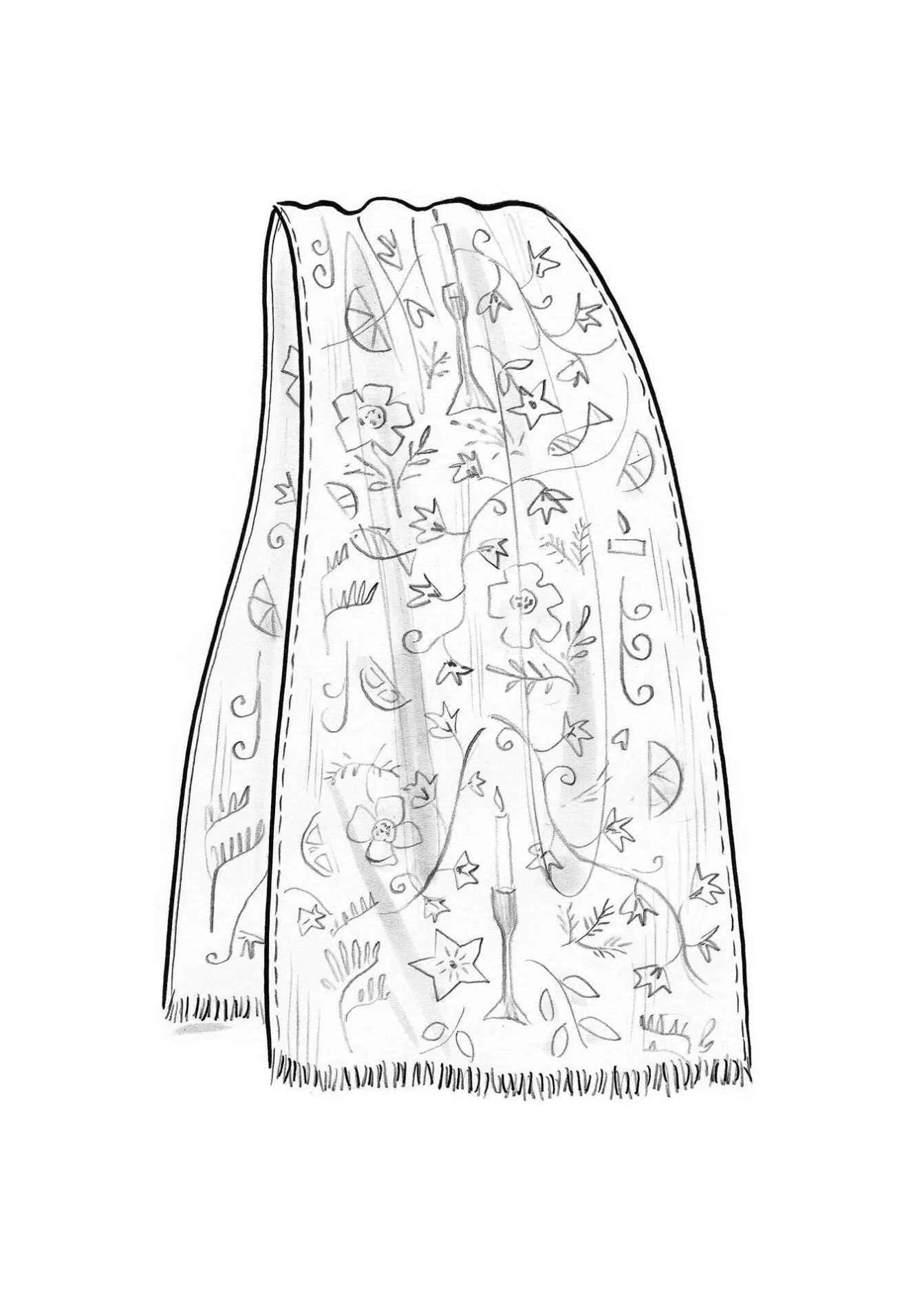 Gudrun Sjödén Vävd sjal "Fyrverkeri" i ull