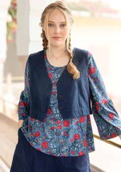 Gudrun Sjödén Vävd väst "Stina" i ekologisk bomull