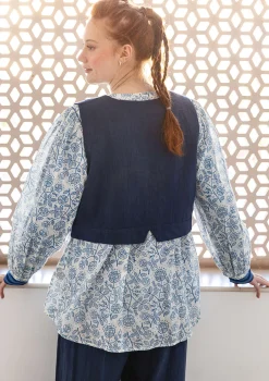 Gudrun Sjödén Vävd väst "Stina" i ekologisk bomull